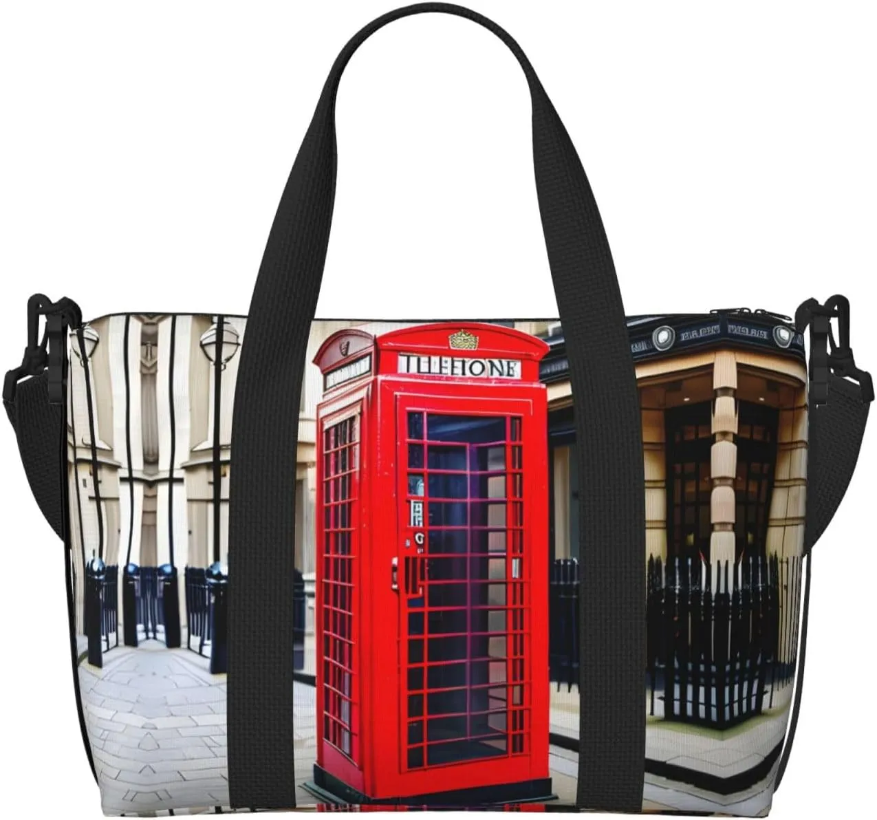 Telephone Booth Travel Duffel Bag Carry On Tote Bags For Men,Weekender Overnight Bag,Sports Tote Gym Bag