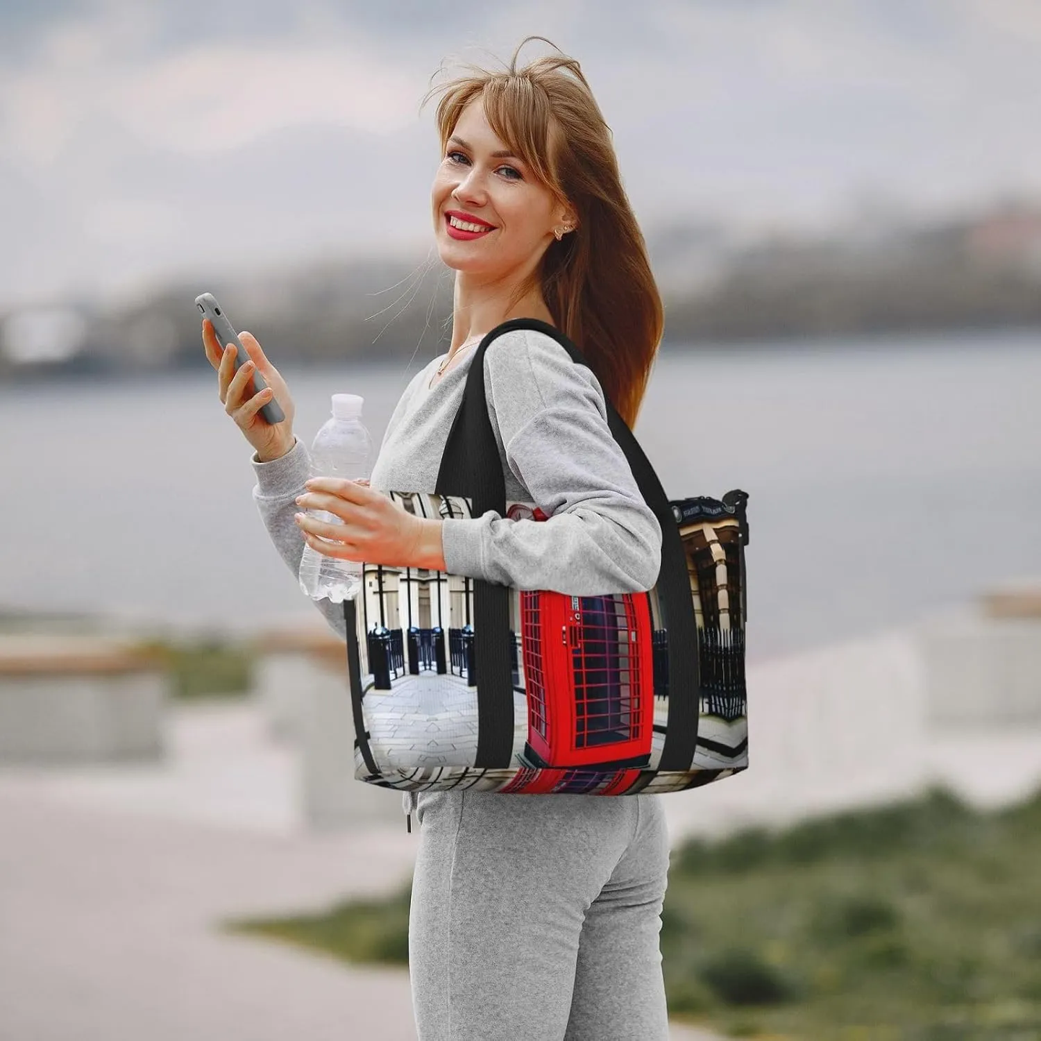 Telephone Booth Travel Duffel Bag Carry On Tote Bags For Men,Weekender Overnight Bag,Sports Tote Gym Bag
