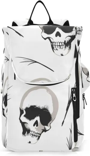 Tennis Bag Tennis Backpack for Women Men, Tennis Bag Holds 2 Rackets, Pickleball Paddles Balls, Badminton Squash, Cute Skull (17)