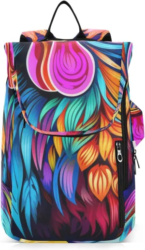Tennis Bag Tennis Backpack for Women Men, Tennis Bag Holds 2 Rackets, Pickleball Paddles Balls, Badminton Squash, Ethnic Rooster (1)