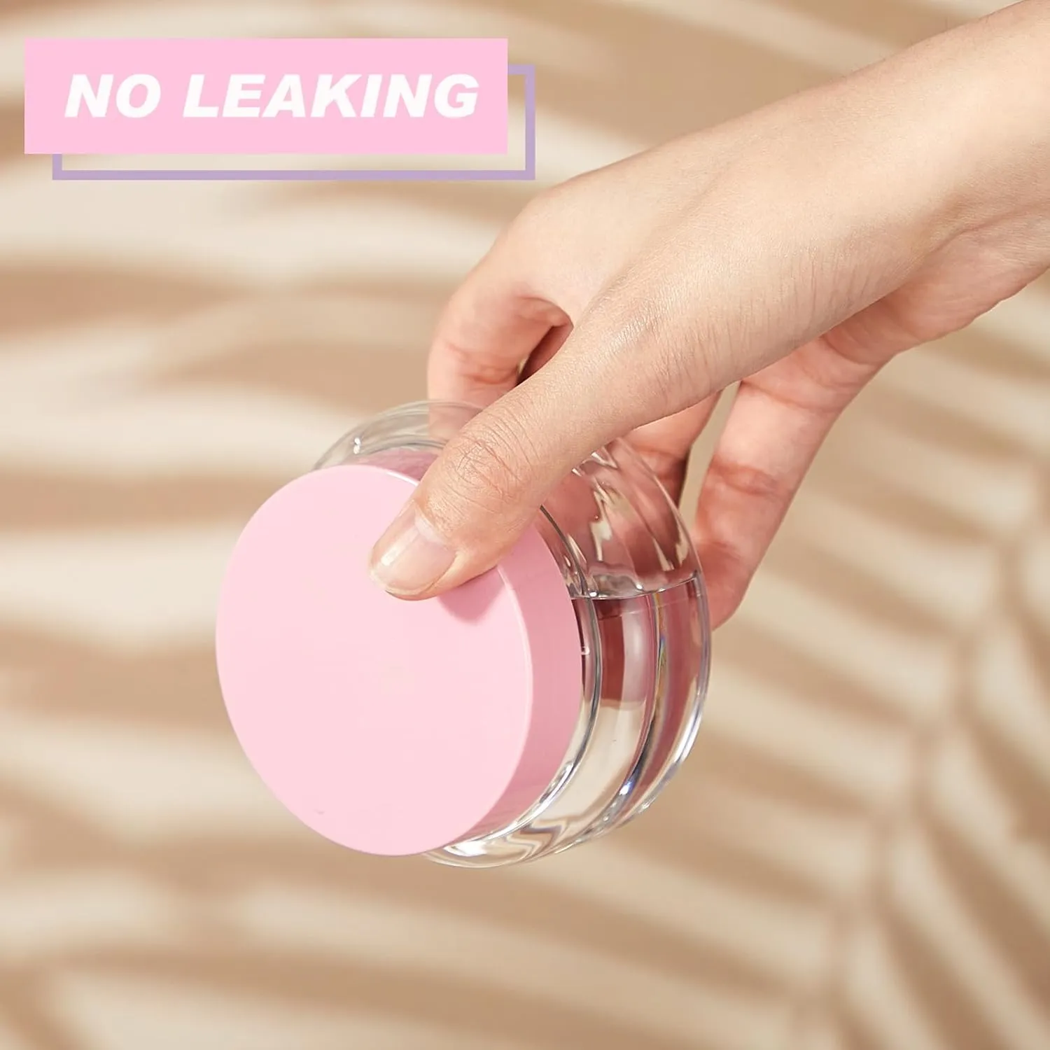 Tessco 24 Pack Plastic Jars with Lids Labels Empty Clear Plastic Jars Round Refillable Cosmetic Containers Body Butter Containers Bulk Sugar Scrub Bottle for Make Up(5 oz,Clear, Pink)