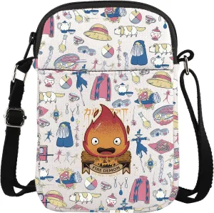TGBJE Calc-ifer Crossbody Bags Japanese Anime Messenger Bag Movie Character Inspired Shoulder Bag Animation Fire Gift