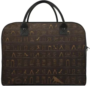 The Tote Bag Fashion Travel Bags Portable Ancient Egyptian Hieroglyph Printing Handbags For Travel, Work