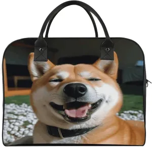 The Tote Bag Fashion Travel Bags Portable Shiba Inu Smile Tongue Out Printing Handbags For Travel, Work