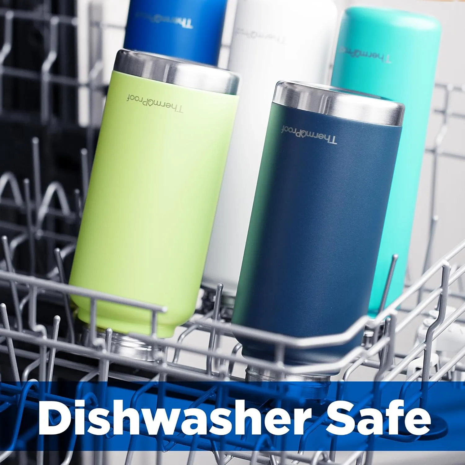 ThermoProof Double-Walled Vacuum Insulated Stainless Steel Water Bottle - Wide Mouth Canteen, Spout & Straw Lids, Dishwasher Safe, Reusable, Leakproof, Hot & Cold for Men, Women & Kids - 32oz, Taupe