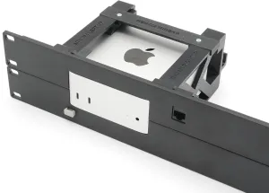 thingsNrack Rack Mount for 1-3 Apple Mac mini M4 with Remote on/Off Button and 1x RJ45 ethernet Keystone