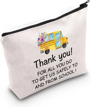 TOBGBE Bus Driver Gift End Of Term Bus Driver Gift Bus Driver Makeup Bag Bus Driver Appreciation Gift Bus Driver Retirement Cosmetics Bag (safely bus)