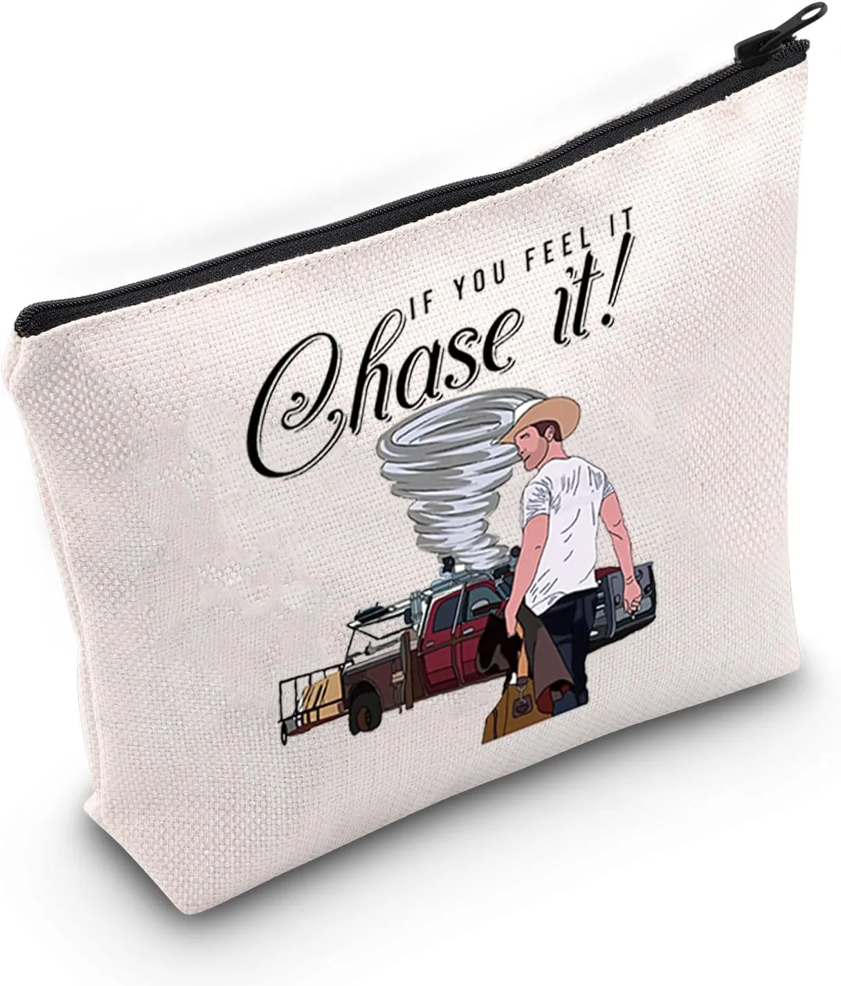 TOBGBE Classic Lines Quote Movie Cosmetic Bag With Zipper For Adventure Movie Fans Movie Role Fan Gift American Movie Lovers (Chase It)
