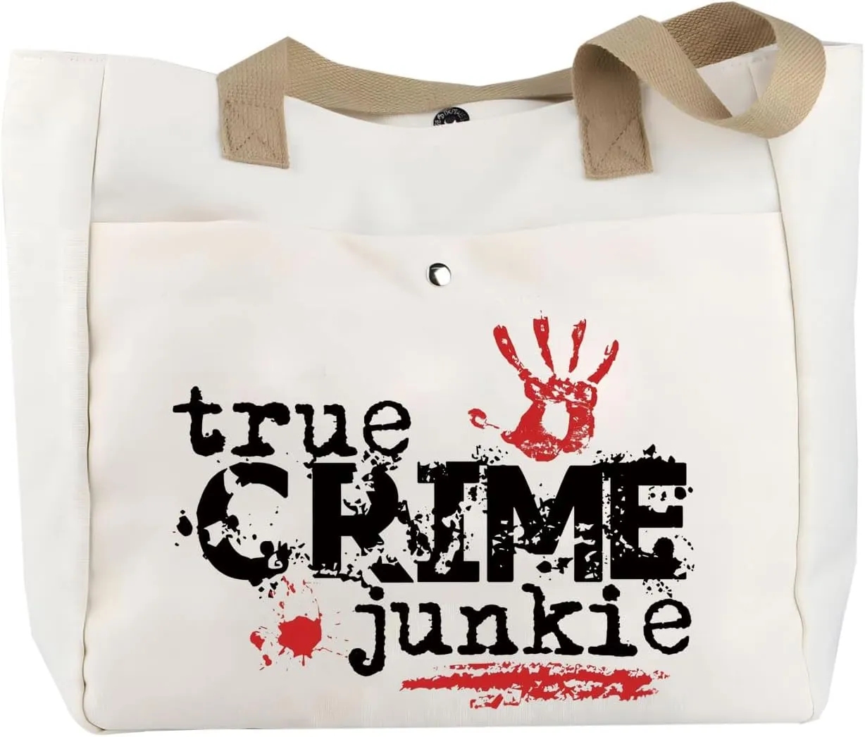 TOBGBE Funny Detective Canvas Tote Gifts for True Crime Lovers Women True Crime Jumkie Merchandise Crime Investigator Gifts (Crime TB)