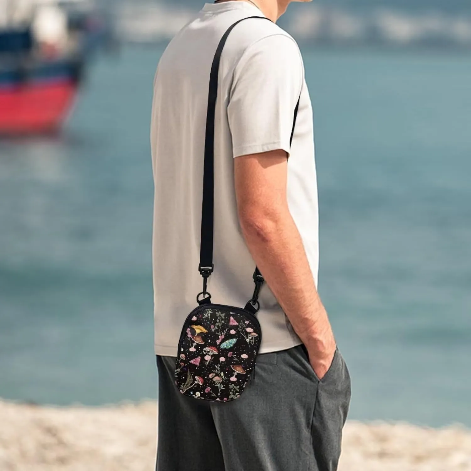 TODIYADDU Messenger Bag for Women Men Mini Shoulder Bag with Adjustable Strap Trendy Sling Purse Chest Bag for Small Items