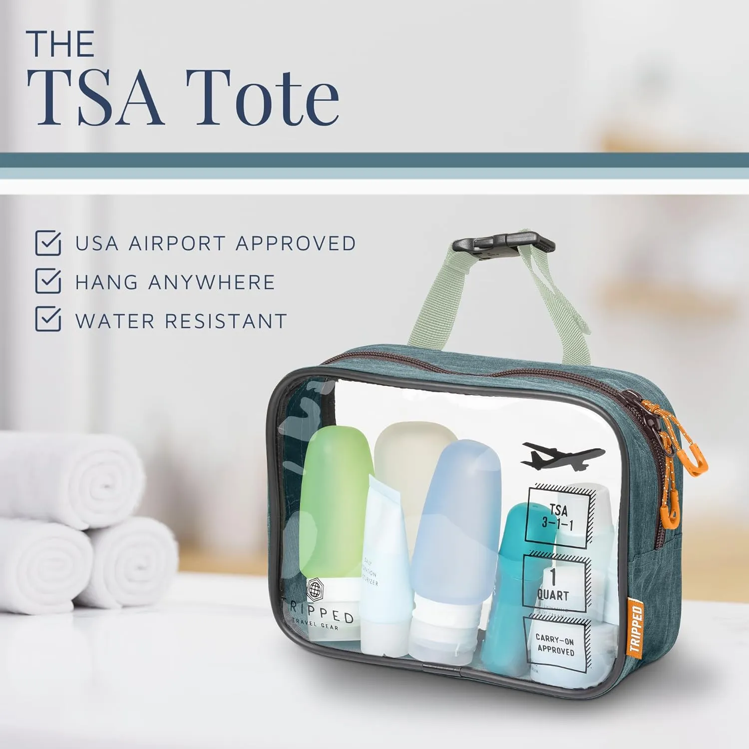 Toiletry Bag Kit Set: Hanging Travel Toiletry Bag   311 TSA Cosmetic Liquid Bag   Ultralight Accessory Organizer Pouch