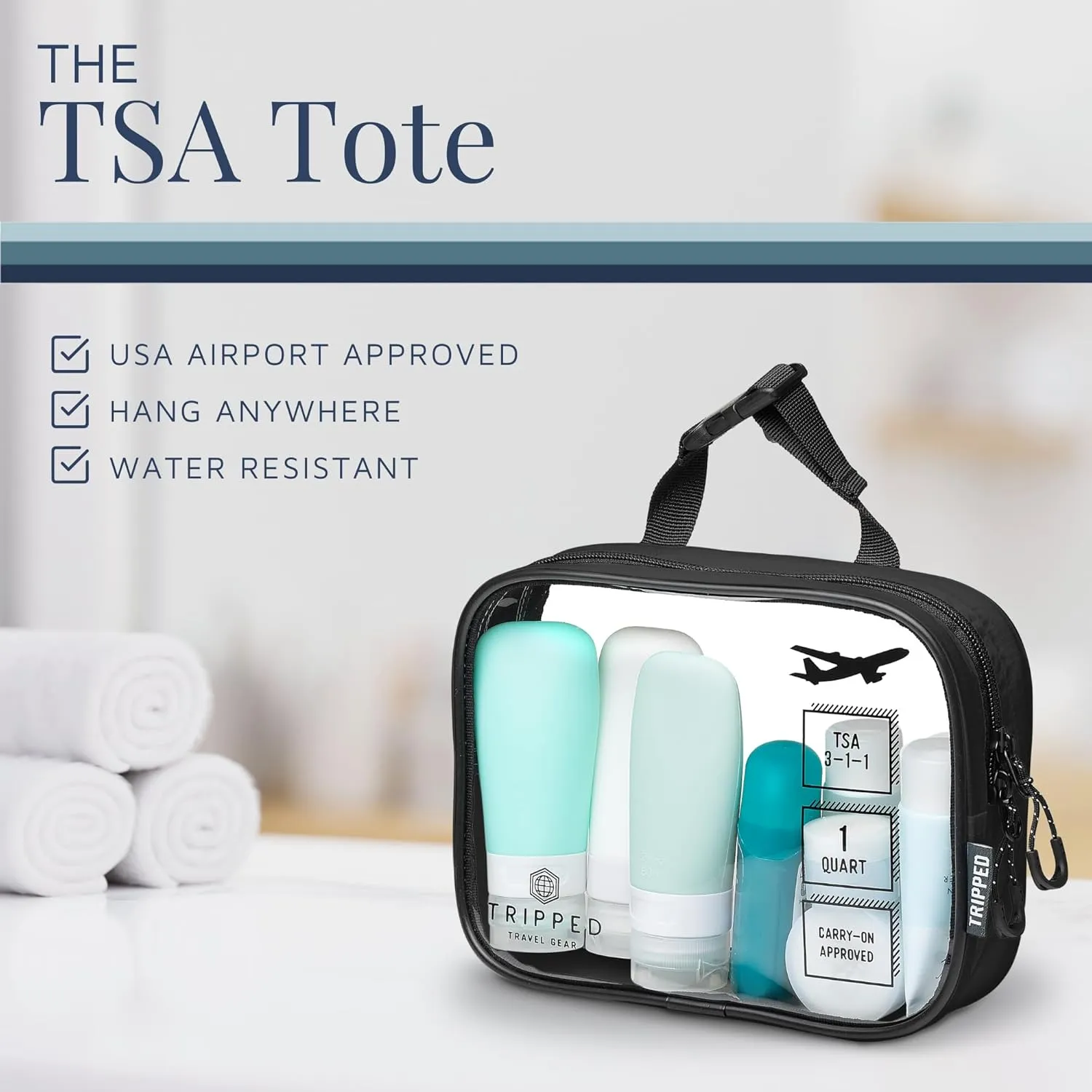 Toiletry Bag Kit Set: Hanging Travel Toiletry Bag   311 TSA Cosmetic Liquid Bag   Ultralight Accessory Organizer Pouch