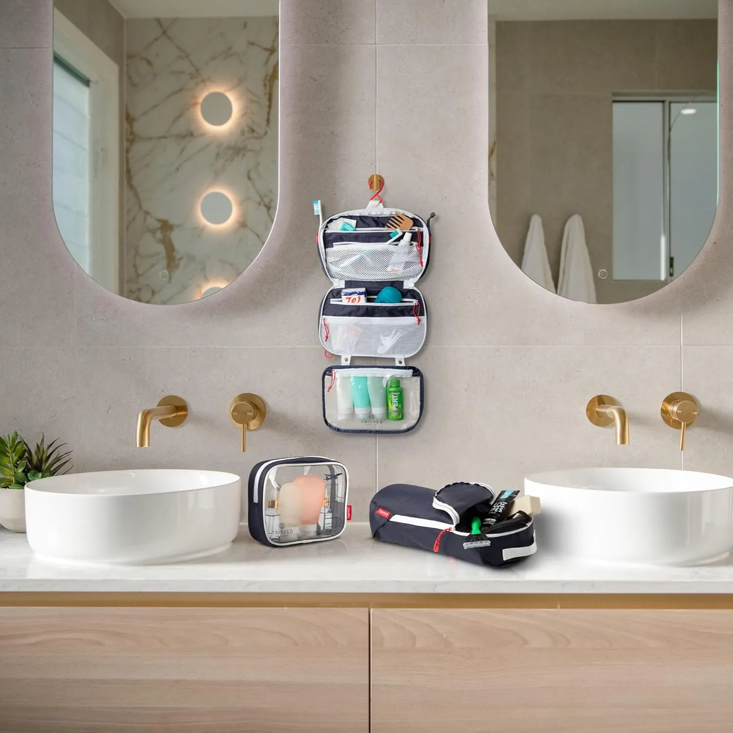 Toiletry Bag Kit Set: Hanging Travel Toiletry Bag   311 TSA Cosmetic Liquid Bag   Ultralight Accessory Organizer Pouch