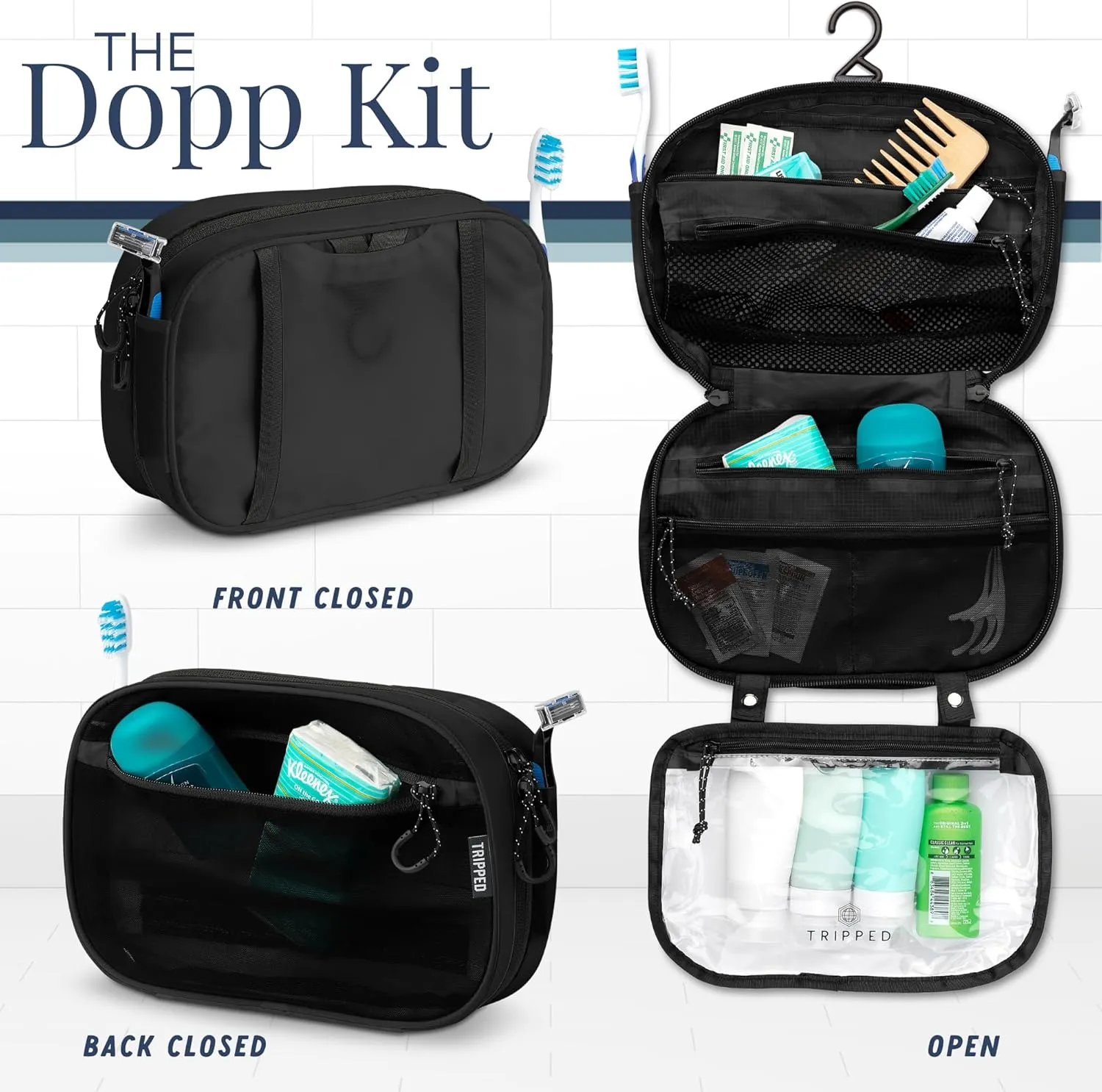 Toiletry Bag Kit Set: Hanging Travel Toiletry Bag   311 TSA Cosmetic Liquid Bag   Ultralight Accessory Organizer Pouch