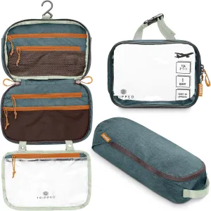 Toiletry Bag Kit Set: Hanging Travel Toiletry Bag   311 TSA Cosmetic Liquid Bag   Ultralight Accessory Organizer Pouch