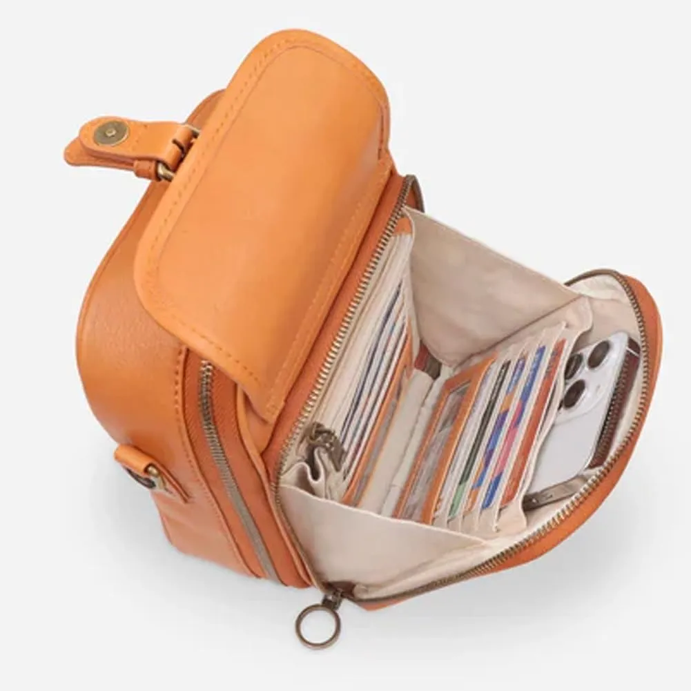 Tojoyride Crossbody Bag, Leather Messenger Bag, Vintage Mini Anti Theft Purse Shoulder Bags, Built in Wallet with Card Slots