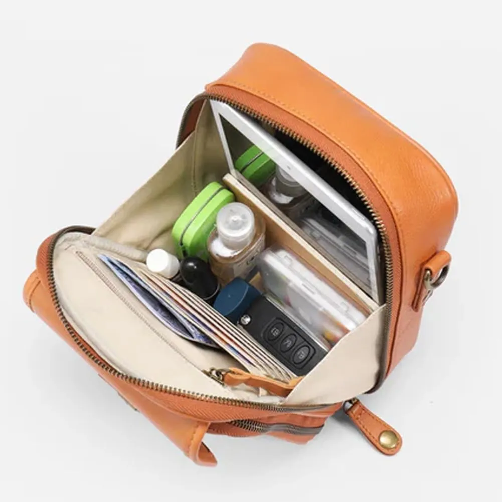 Tojoyride Crossbody Bag, Leather Messenger Bag, Vintage Mini Anti Theft Purse Shoulder Bags, Built in Wallet with Card Slots