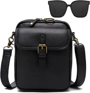 Tojoyride Crossbody Bag, Leather Messenger Bag, Vintage Mini Anti Theft Purse Shoulder Bags, Built in Wallet with Card Slots