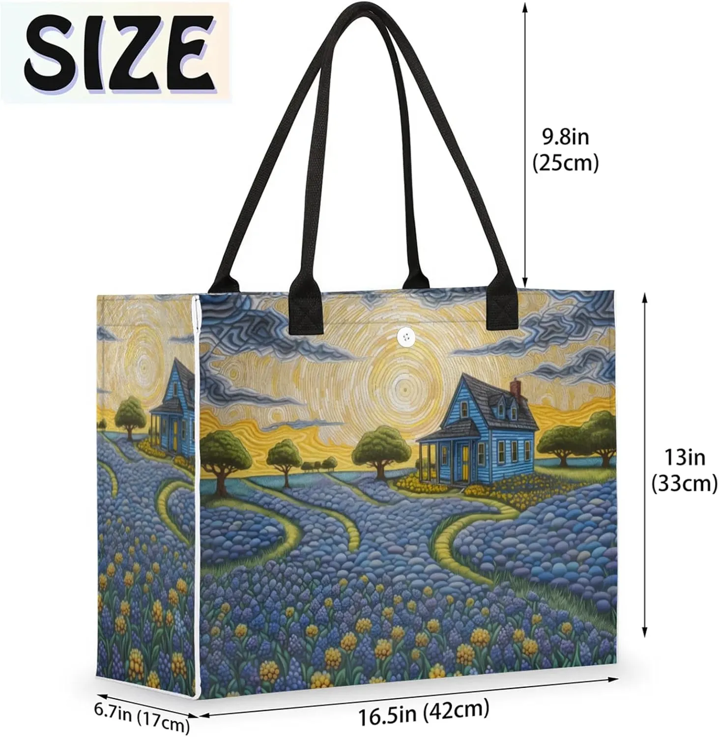 Tote Bag for Women Reusable Canvas Shoulder Bag