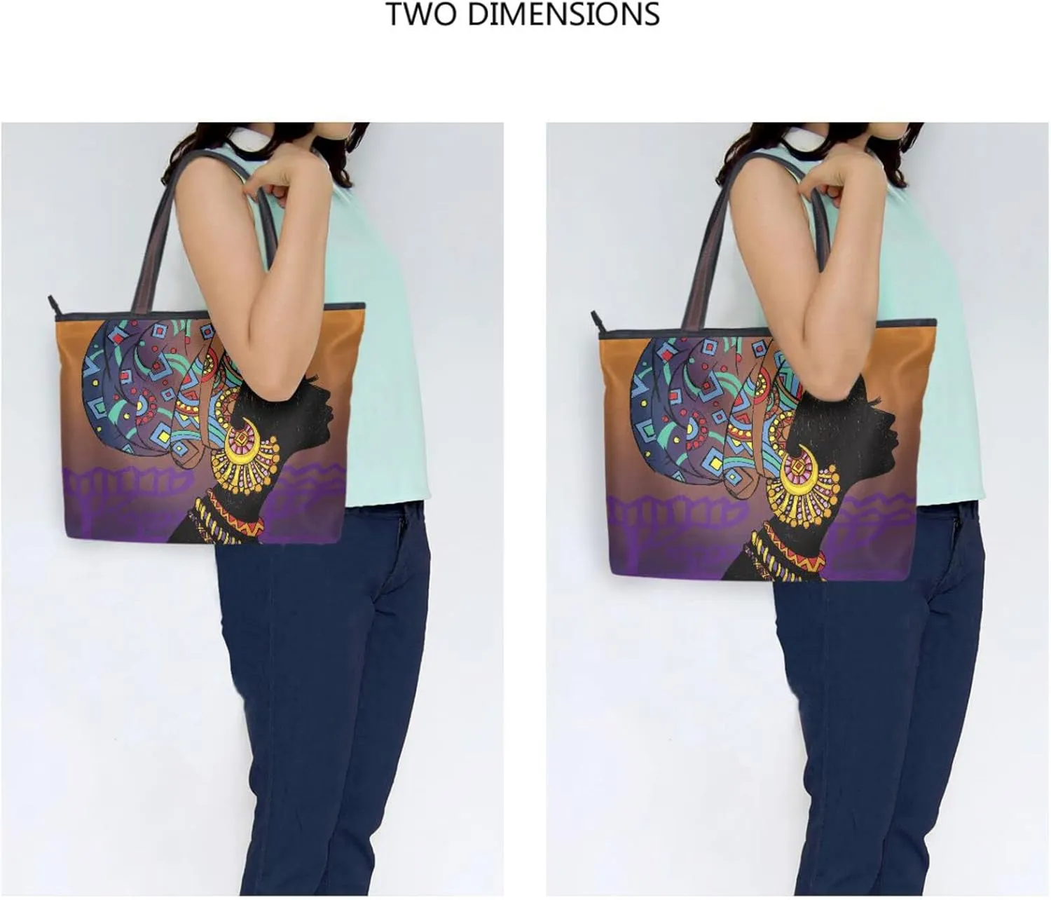 Tote Bag For Women Shoulder Bag for School Handbags for Beach Work Travel Large Tote Bag with Zipper