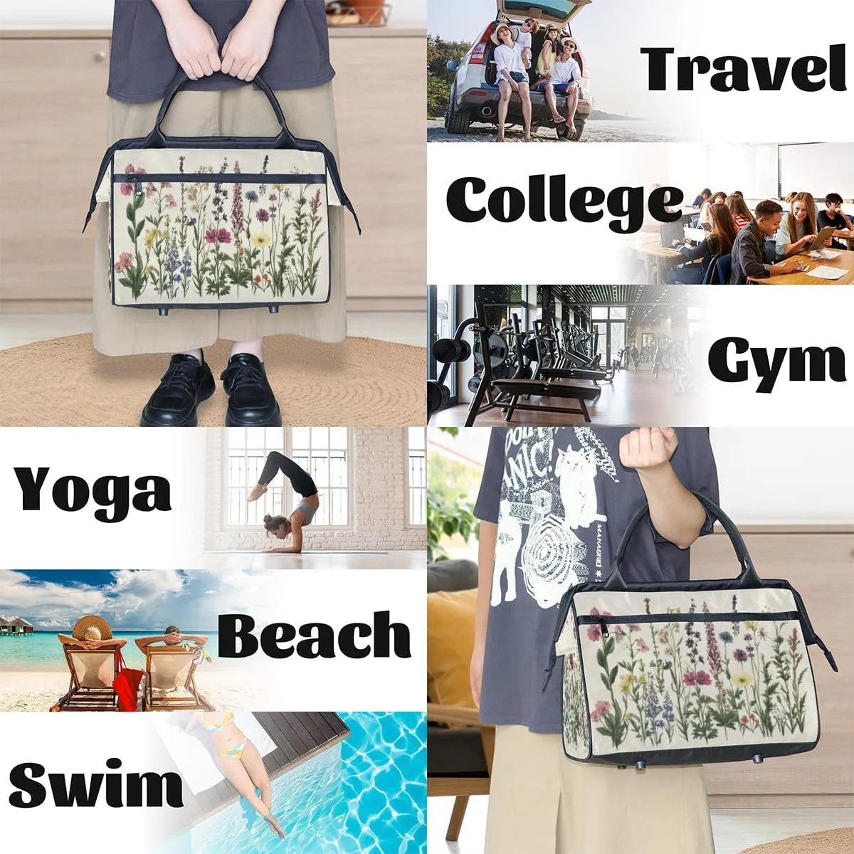 Tote Bag for Women with Zipper, Large Shoulder Bag Handbag for Travel Sports Work