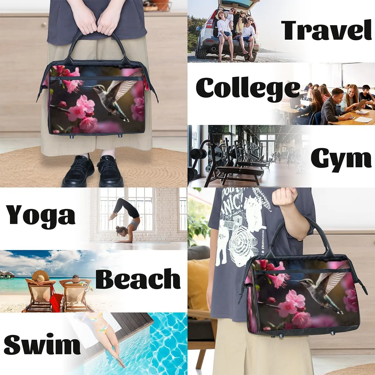 Tote Bag for Women with Zipper, Lightweight Travel Tote Bag Large Shoulder Bag Handbag for Work, Gym