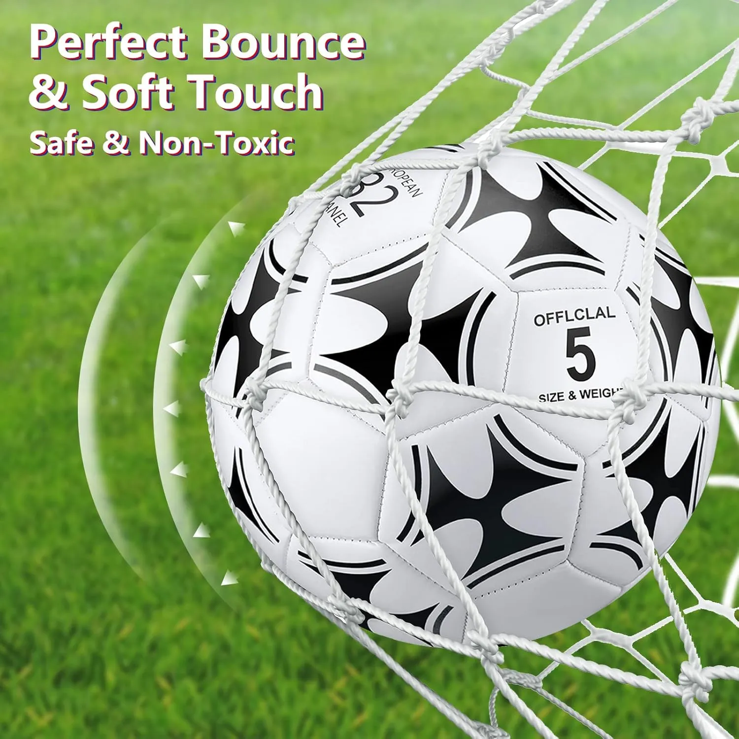 Tradder 4 Pack Soccer Ball with Pump Deflated Soccer Balls Bulk for Outdoor Indoor Game Practice Training Sport Gift for Kids Boys Youth Teens Adult Charity Donation