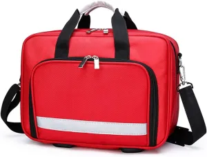 Trauma First Aid Kits Storage Bag,Emergency Shoulder Bag Empty, First Responder Bag with Handle for Home, Office, and Outdoor Adventures(Red)