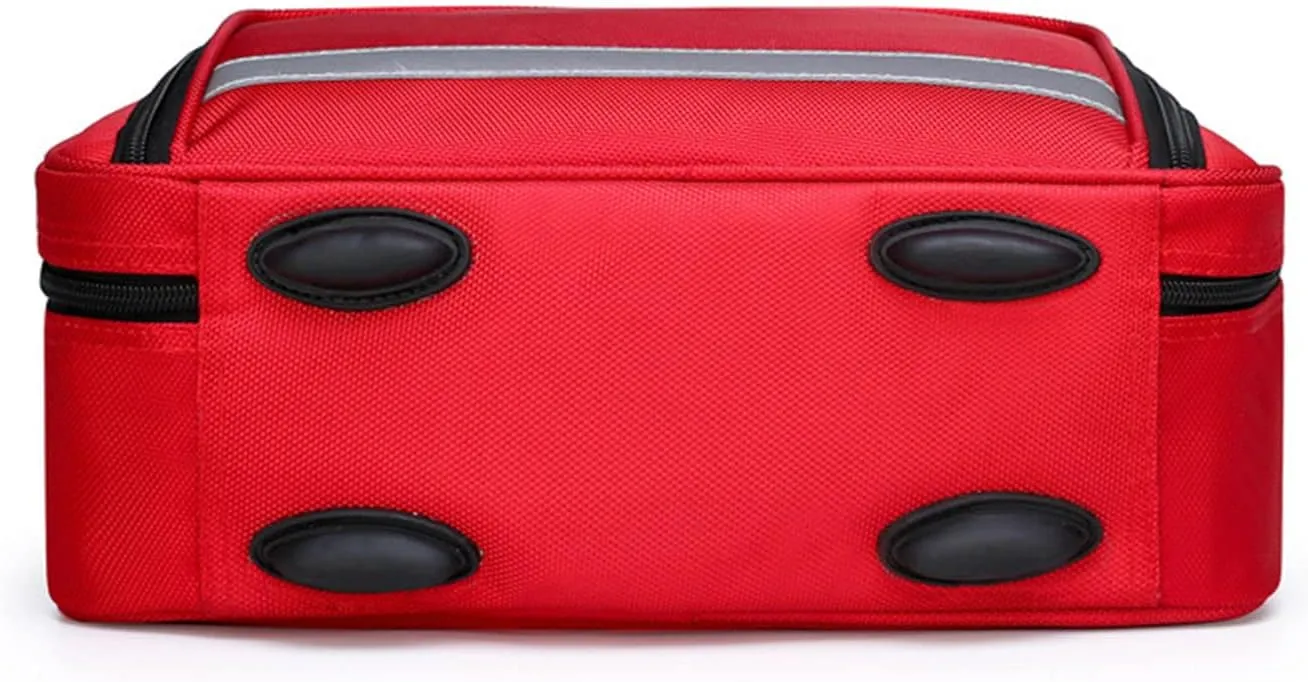 Trauma First Aid Kits Storage Bag,Emergency Shoulder Bag Empty, First Responder Bag with Handle for Home, Office, and Outdoor Adventures(Red)