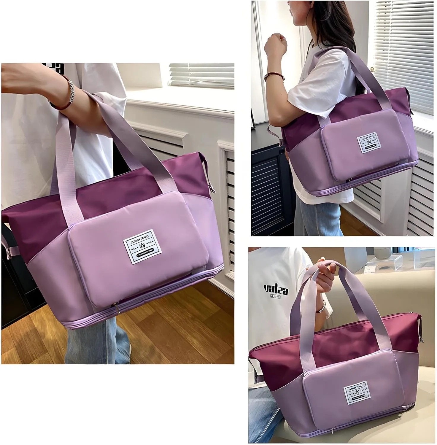 Travel Bag for Men Women, Duffle Bag & Gym Bag with Shoe Compartment, Weekender Overnight Bag with Toiletry Bag, Carry on Bags for Airplane for Travel, Trip, Gym, Yoga