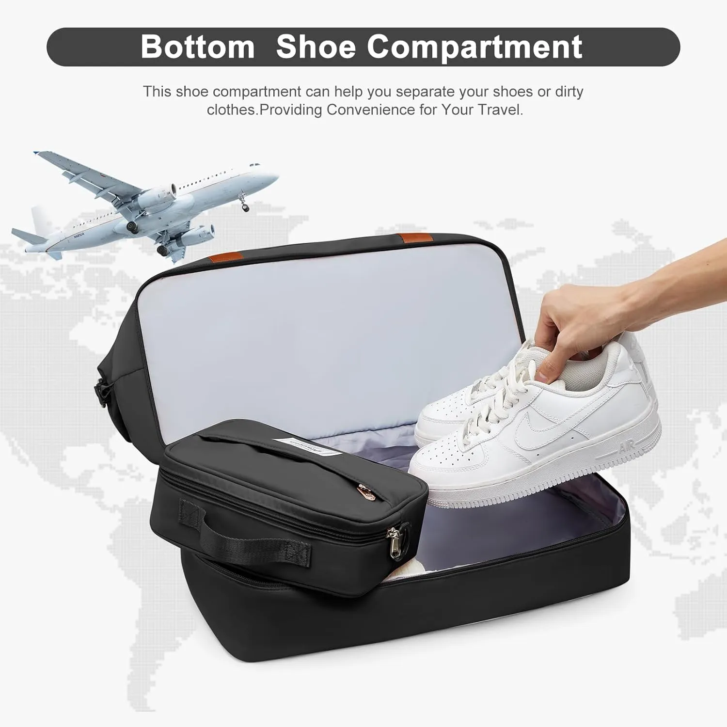 Travel Bag with Shoes Compartment,Weekender Bags for Women Travel,Carry On Duffel Overnight Bag with Trolley Sleeve & Wet Pocket,Travel tote Bag Sports Gym Bag