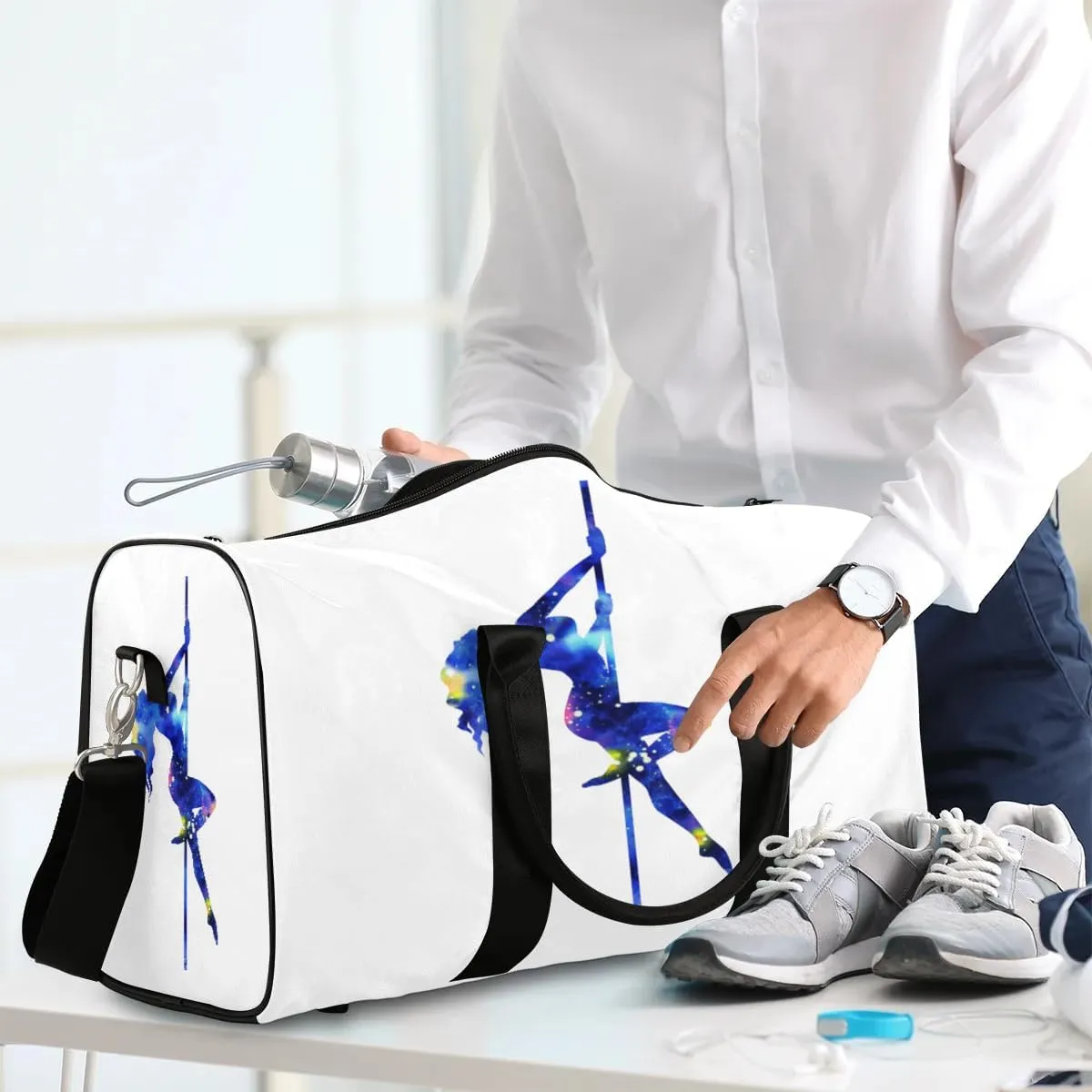 Travel Duffel Bag, Dancing Girl Sports Tote Gym Foldable Weekender Carry on Luggage Handle Overnight Shoulder Bag for Women Men