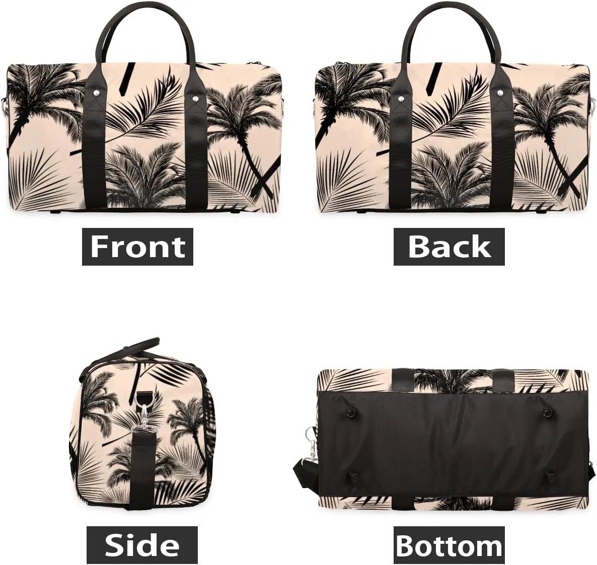 Travel Duffel Bag for Men & Women, Coconut Tree Summer Print Foldable Sports Gym Bag Tote Bag with Adjustable Shoulder Straps Overnight Weekender Carry On Bag for Workout, Yoga, Swimming