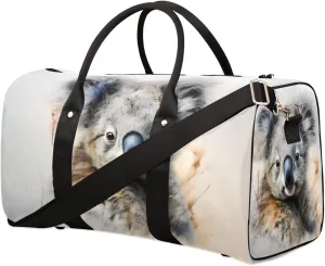Travel Duffel Bag for Men & Women, Cute Koala Animals Foldable Sports Gym Bag Tote Bag with Adjustable Shoulder Straps Overnight Weekender Carry On Bag for Workout, Yoga, Swimming