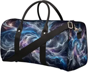 Travel Duffel Bag for Men & Women, Foldable Sports Gym Bag Tote Bag with Adjustable Shoulder Straps,Art Lightning Patterns Overnight Weekender Carry On Bag for Workout, Yoga, Swimming