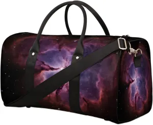 Travel Duffel Bag for Men & Women, Foldable Sports Gym Bag Tote Bag with Adjustable Shoulder Straps,Starry Nebula Galaxy Overnight Weekender Carry On Bag for Workout, Yoga, Swimming