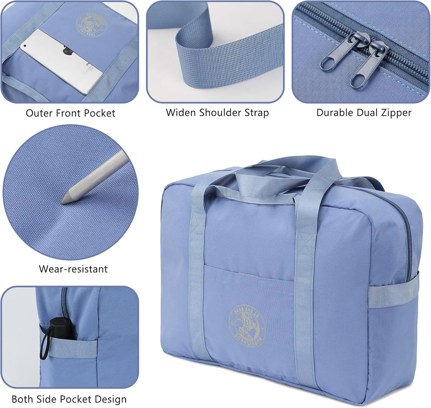 Travel Duffel Bag Weekender Overnight Bag, Sports Gym Bag Carry On Tote Bag for Men Women Scandihome Series