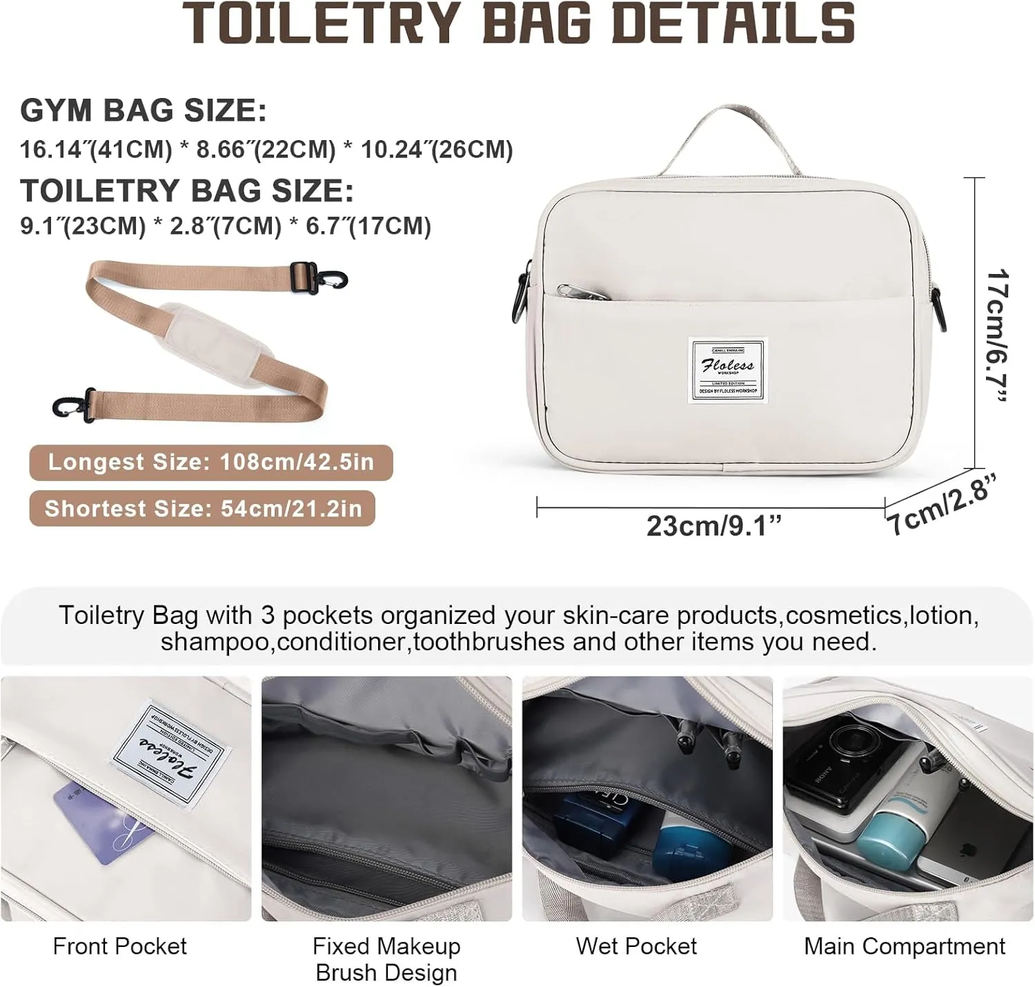 Travel Duffel Bag with Shoes Compartment, Overnight Weekender Bags for Women, Carry on Personal Item Travel Set