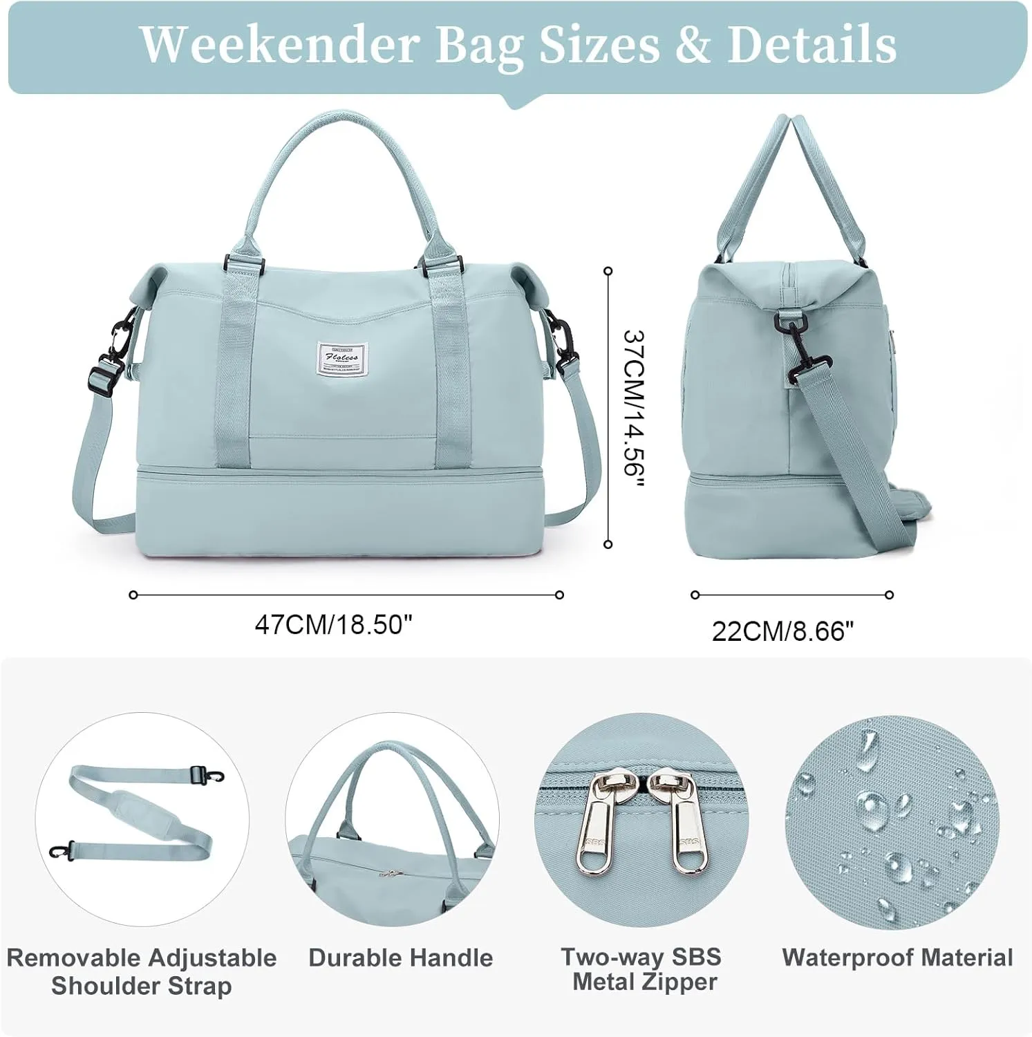 Travel Duffel Bag with Shoes Compartment, Overnight Weekender Bags for Women,Carry on Personal Item Bag