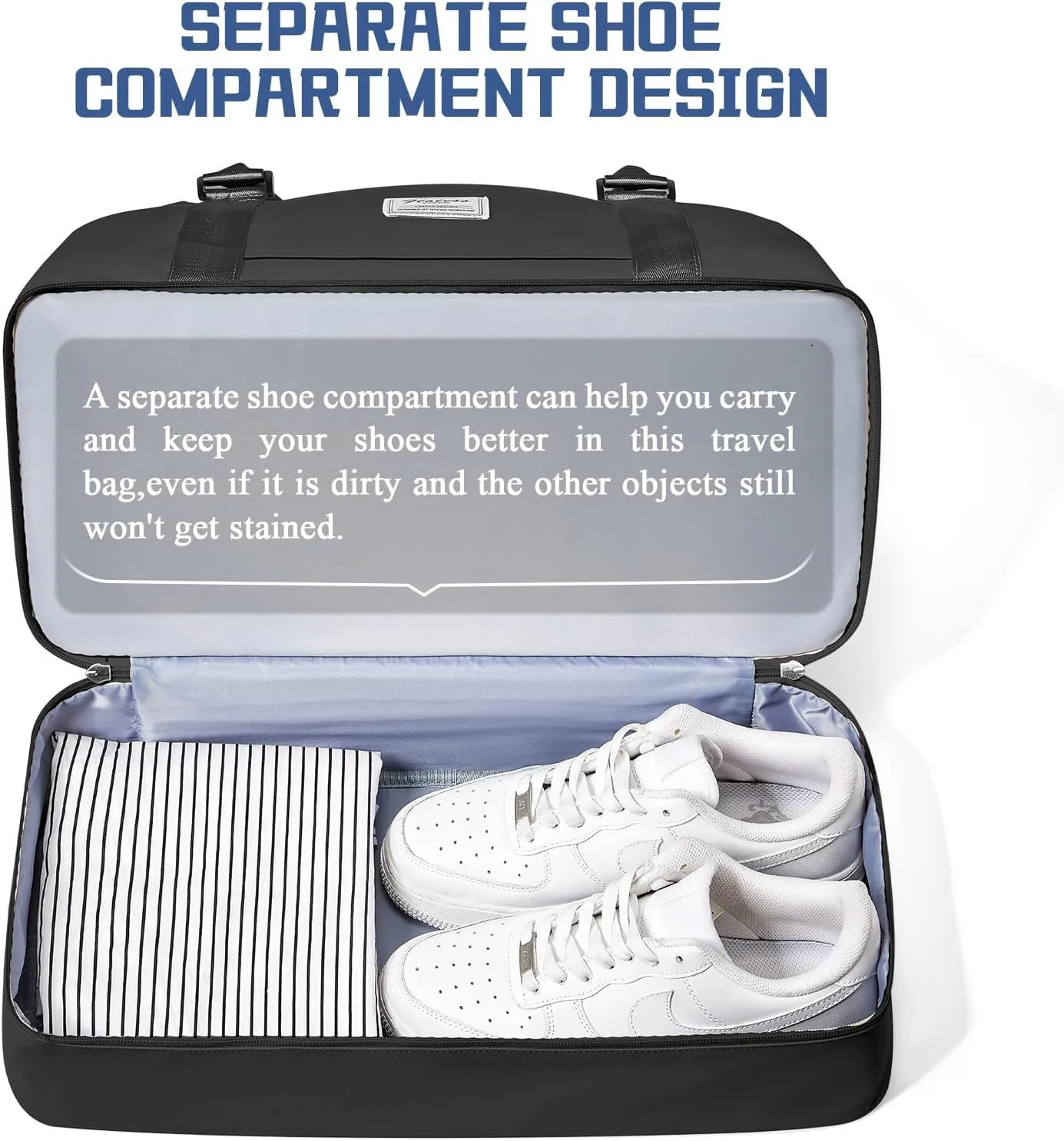 Travel Duffel Bag with Shoes Compartment, Overnight Weekender Bags for Women,Carry on Personal Item Bag