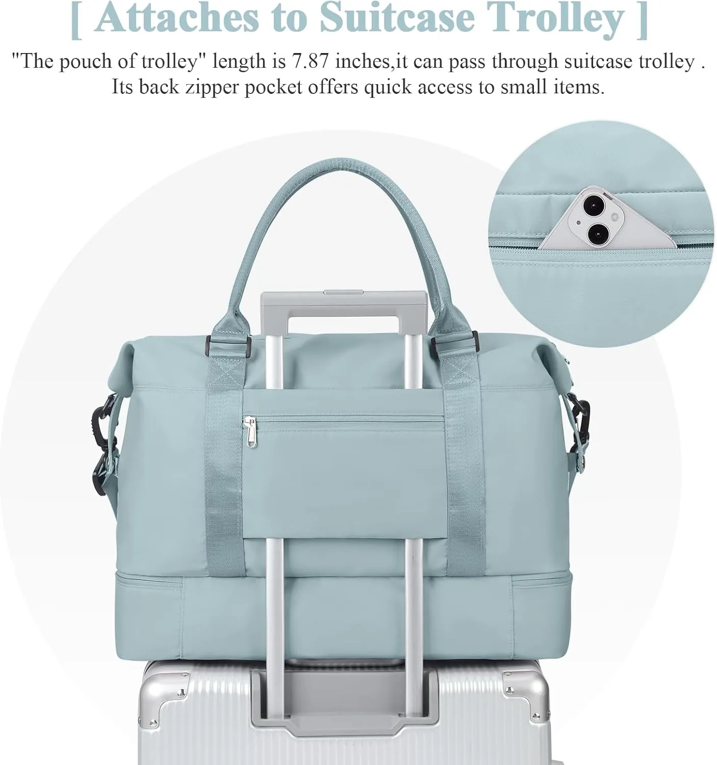 Travel Duffel Bag with Shoes Compartment, Overnight Weekender Bags for Women,Carry on Personal Item Bag