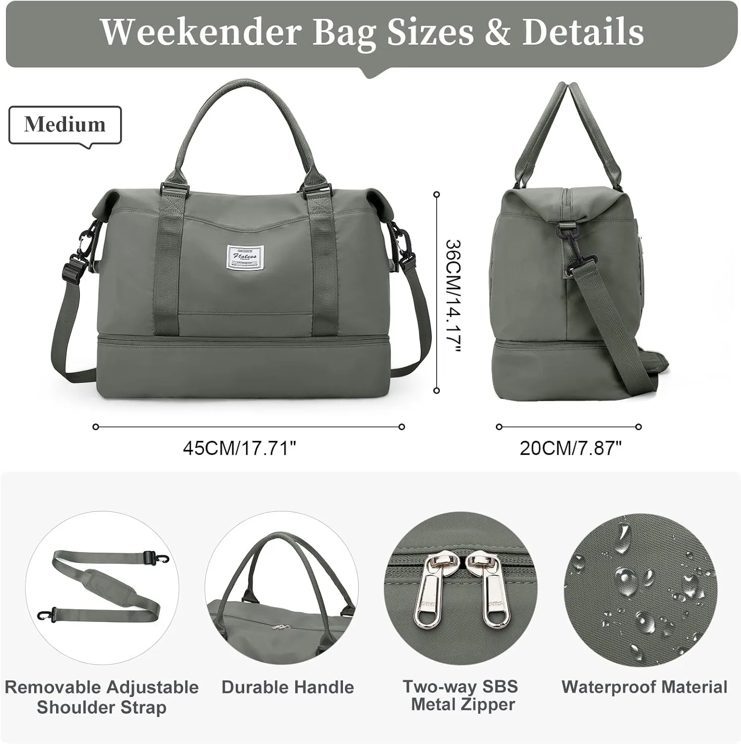 Travel Duffel Bag with Shoes Compartment, Overnight Weekender Bags for Women,Carry on Personal Item Bag,Medium Size