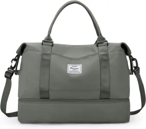 Travel Duffel Bag with Shoes Compartment, Overnight Weekender Bags for Women,Carry on Personal Item Bag,Medium Size