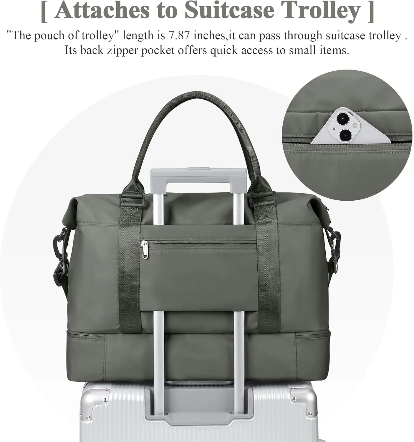 Travel Duffel Bag with Shoes Compartment, Overnight Weekender Bags for Women,Carry on Personal Item Bag,Medium Size