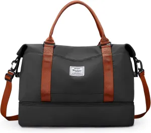 Travel Duffel Bag with Shoes Compartment, Weekender Overnight Bag for Women,Carry on Personal Item Bag,Gym Bag