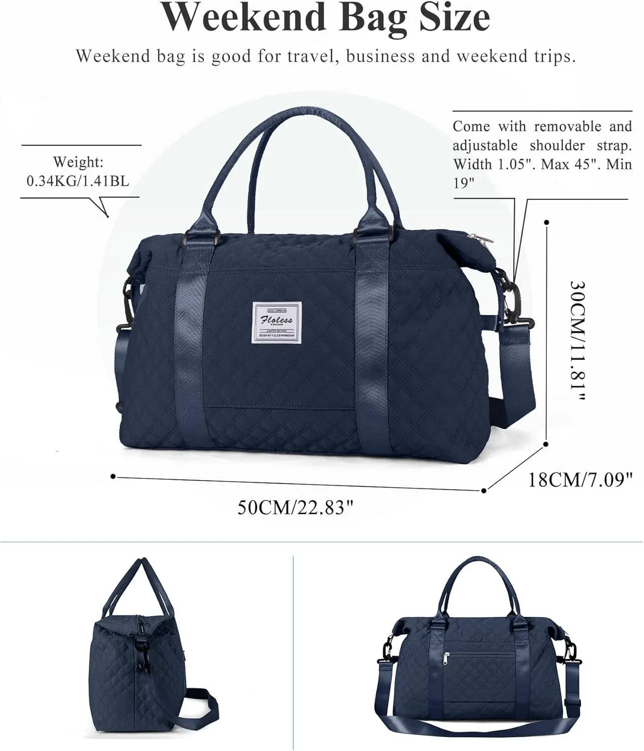 Travel Duffel Bag,Sports Tote Gym Bag,Shoulder Weekender Overnight Bag for Women