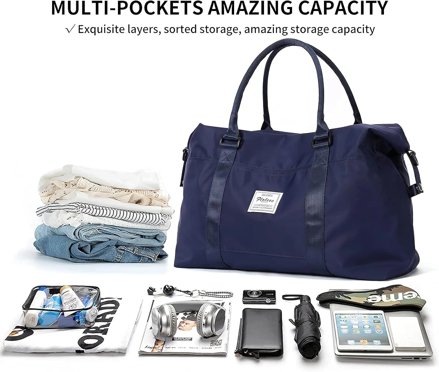 Travel Duffel Bag,Sports Tote Gym Bag,Shoulder Weekender Overnight Bag for Women