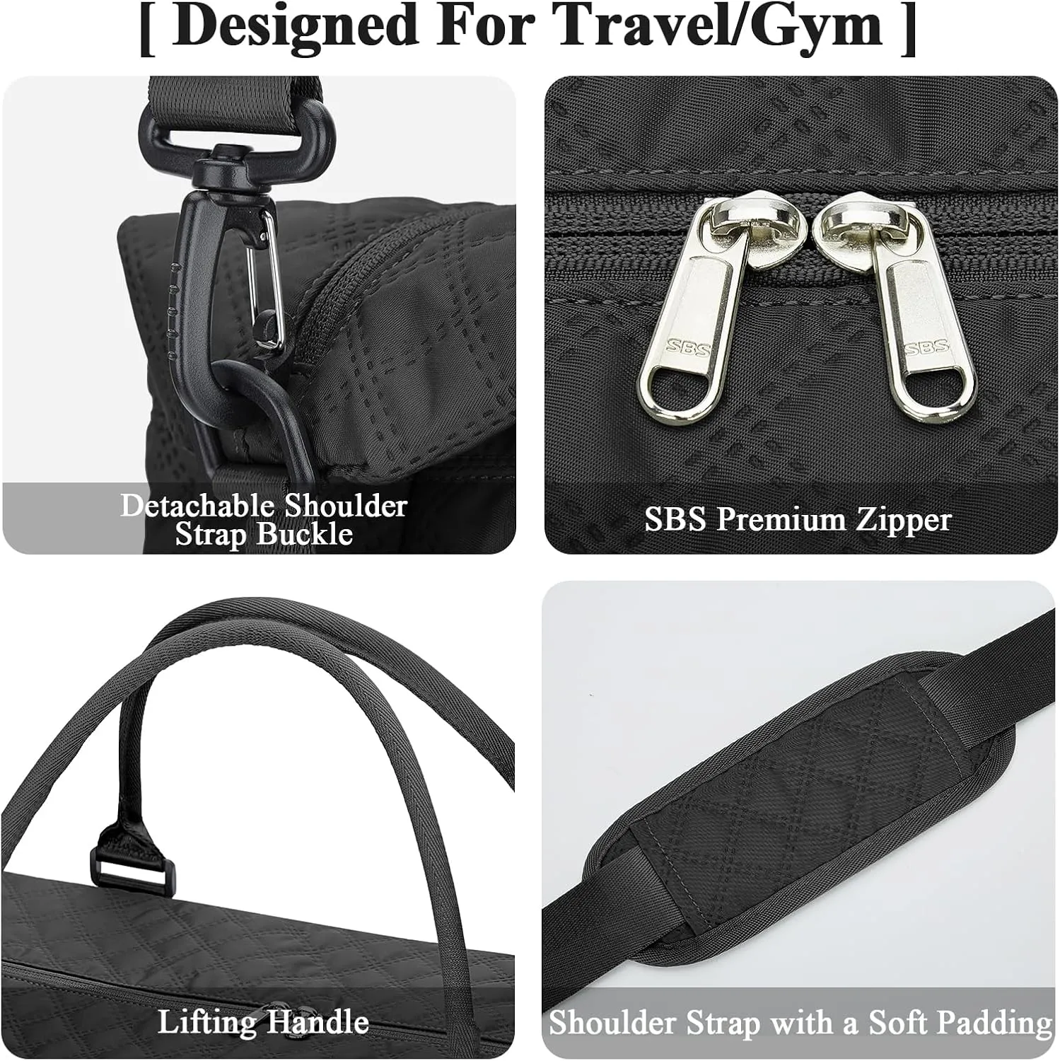 Travel Duffel Bag,Sports Tote Gym Bag,Shoulder Weekender Overnight Bag for Women