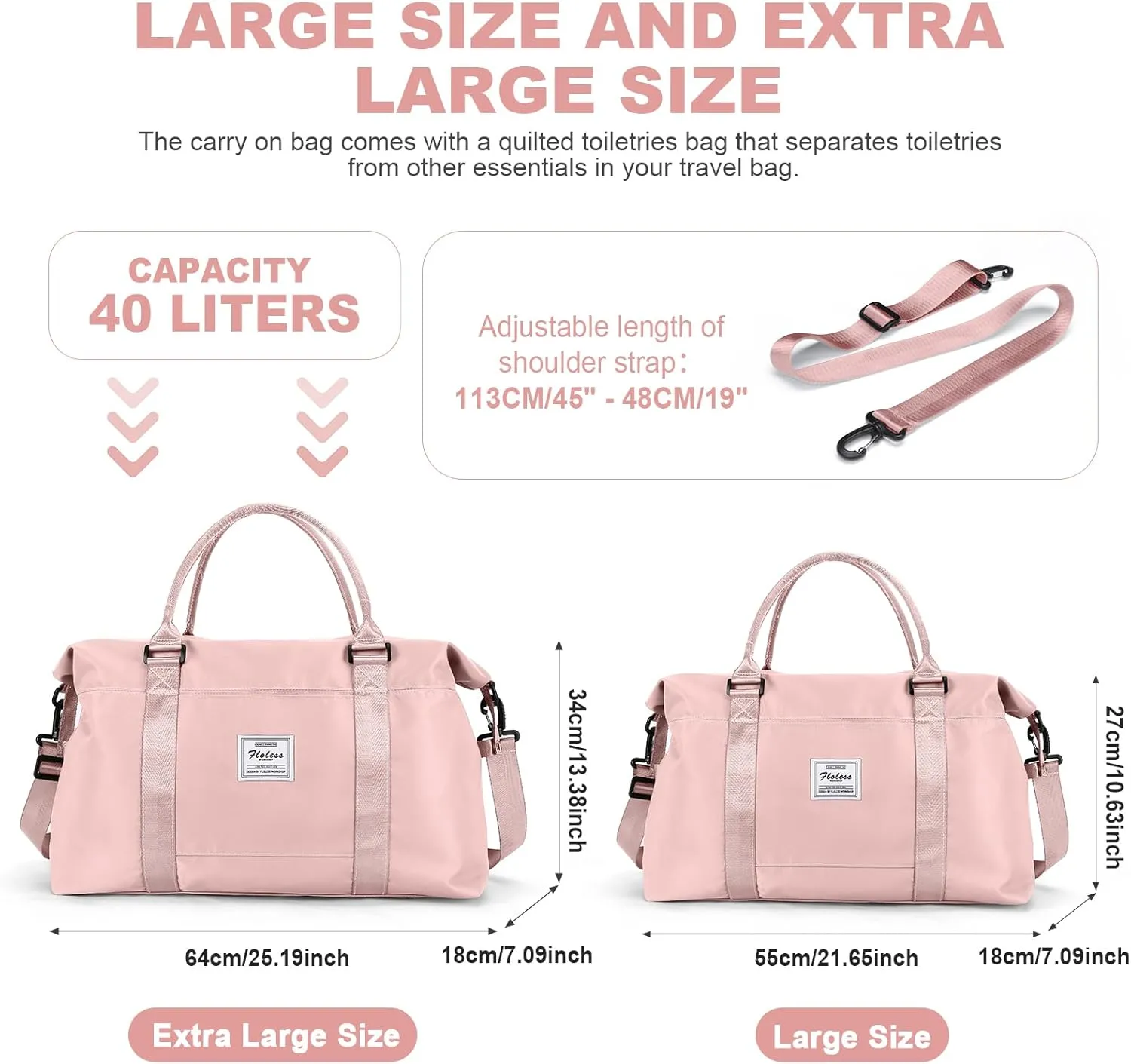 Travel Duffel Bag,Sports Tote Gym Bag,Shoulder Weekender Overnight Bag for Women