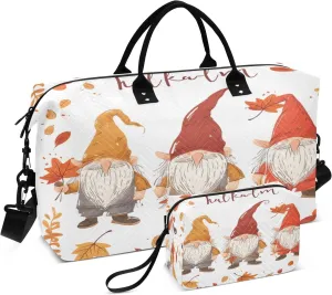 Travel Duffle Bag, Autumn Dwarf Maple Leaf Gym Bag with Storage Bag Weekender Overnight Bag for Men Women Trip Sports Yoga